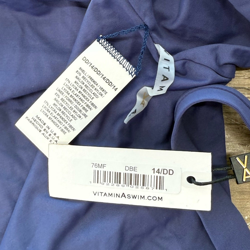 Vitamin A one piece navy blue swimsuit size 14‎ NWT - Picture 3 of 4